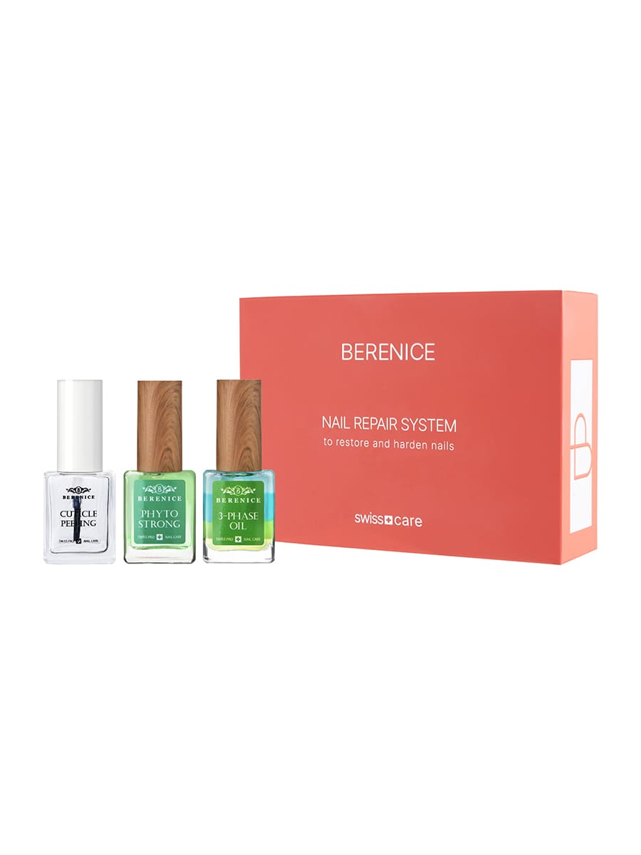 BERENICE Phytotherapy set Набор-фитотерапия для восстановления и укрепления ногтей (Cuticle peeling 15 ml, Phyto Strong 15 ml, Three-phase Oil 15 ml)
