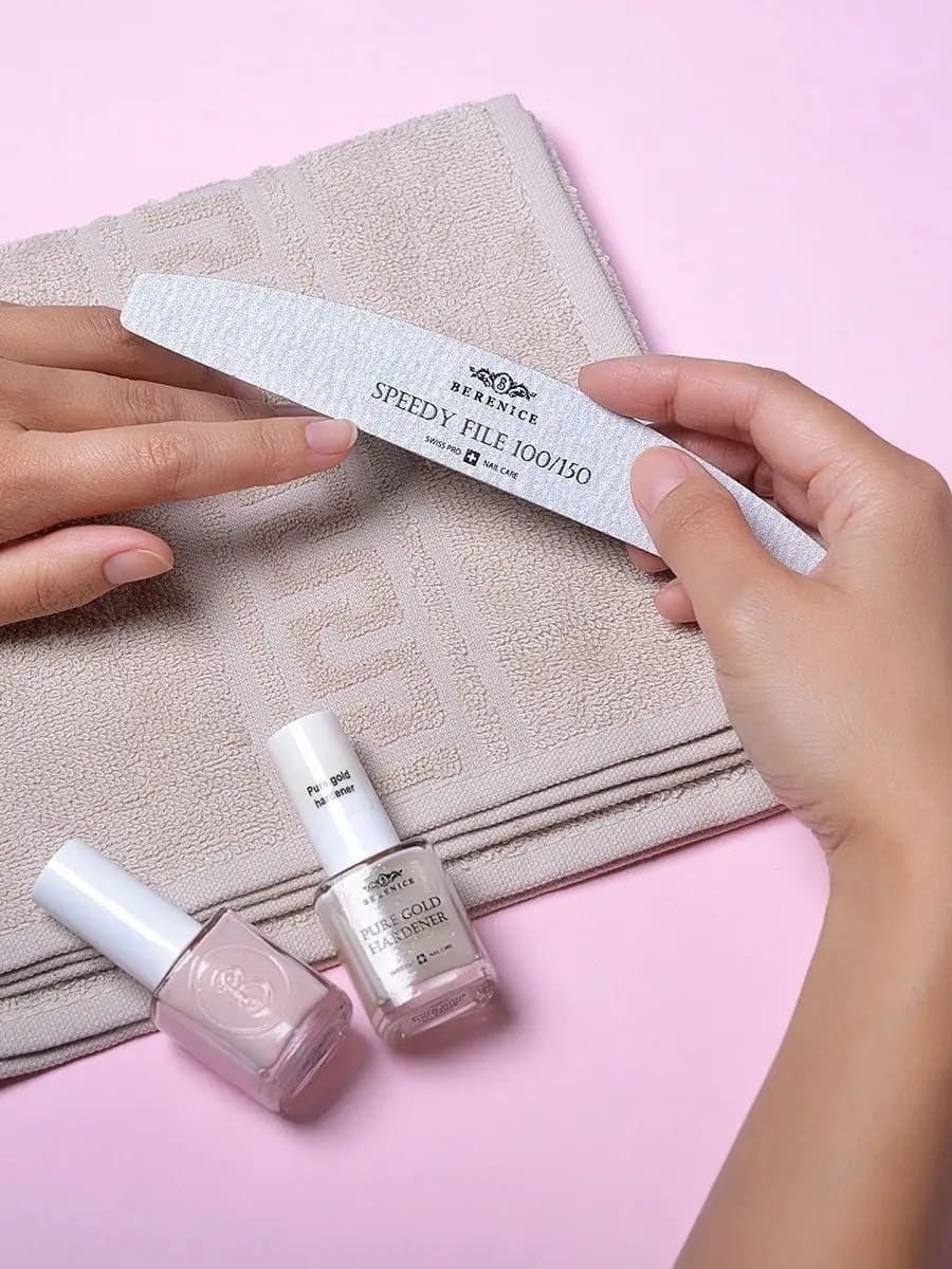 BERENICE Пилка для ногтей полумесяц Зебра Speedy File 100*150