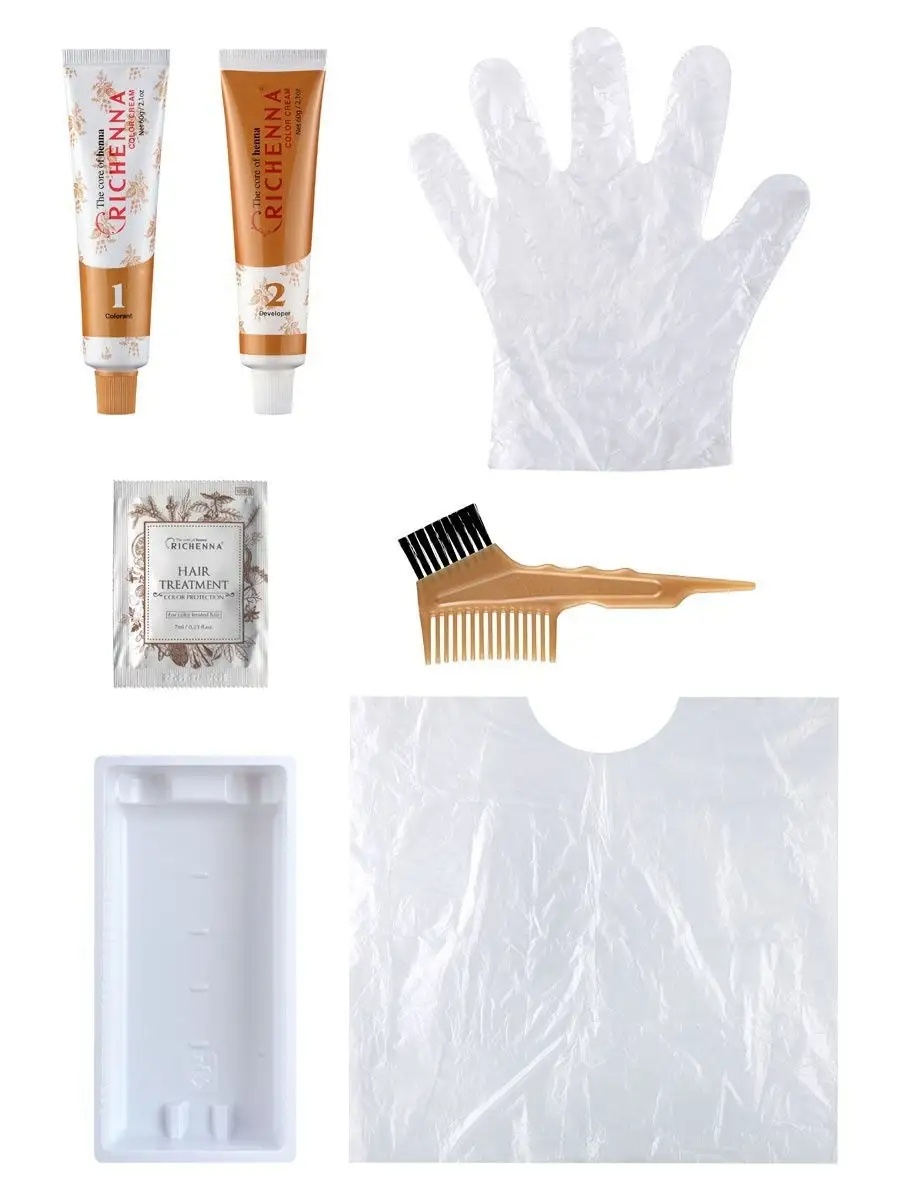 Richenna Крем-краска для волос с хной № 1N (Natural Black) (новая упаковка)