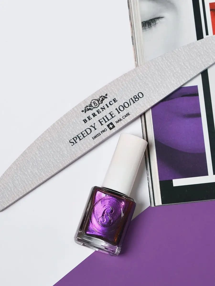 BERENICE Пилка для ногтей полумесяц Зебра Speedy File 100*180