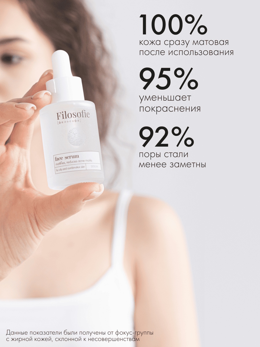 FILOSOFIE Sebum face serum Сыворотка для лица против несовершенств для жирной и комбинированной кожи