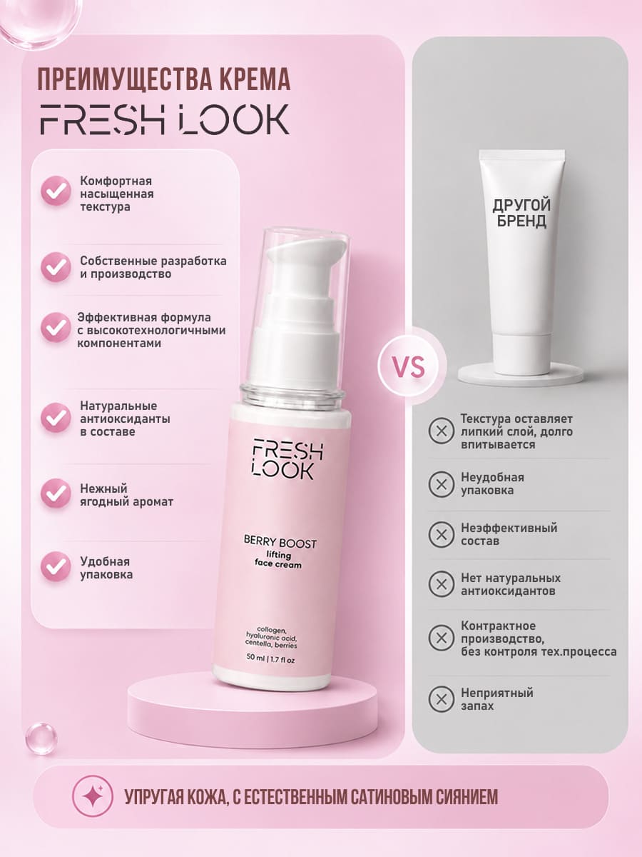 FRESH LOOK BERRY BOOST FACE CREAM Лифтинг-крем для лица- 50ml
