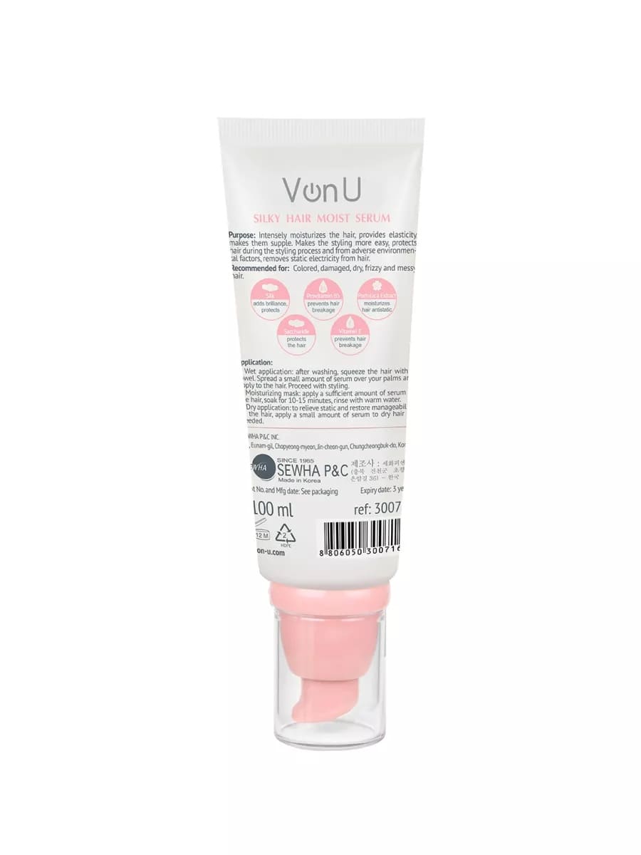 Von-U Сыворотка для ослабленных и поврежденных волос "Шелк для волос" 5 в 1 Silky Hair Serum 100 мл