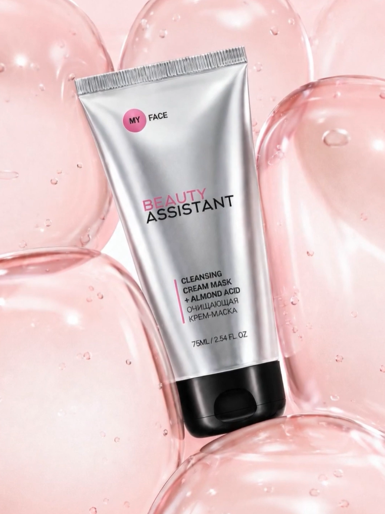 10844 BEAUTY ASSISTANT MY FACE CLEANSING CREAM MASK + ALMOND ACID Очищающая крем-маска 75ml