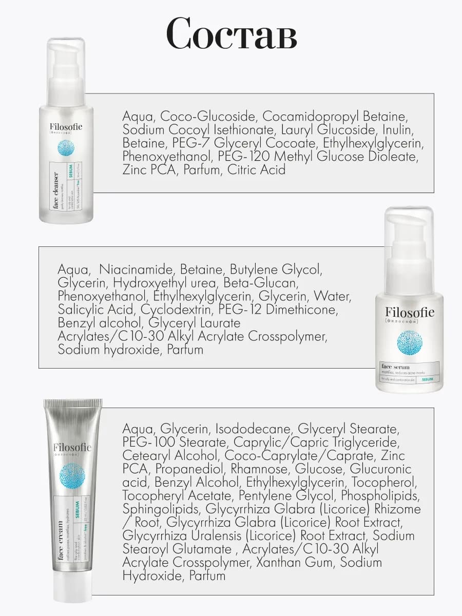 FILOSOFIE Sebum travel kit Набор средств для жирной и комбинированной кожи