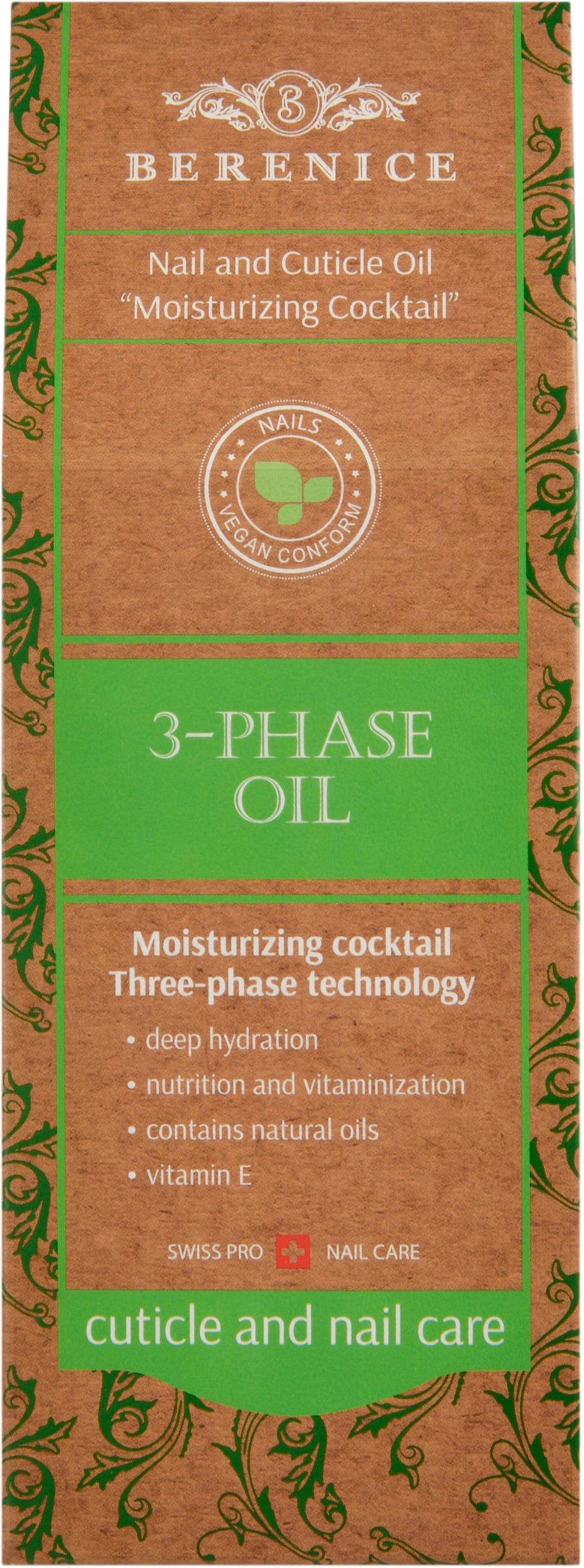 BERENICE  Трёхфазное масло д.ногтей и кутикулы "Увлаж.коктейль" Nail & Cuticle Oil «Three-phase Oil»