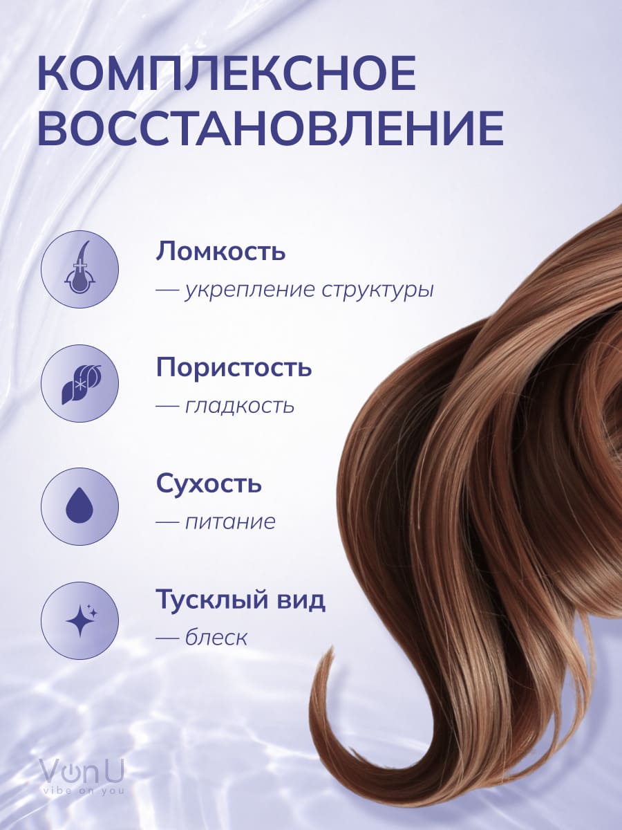 Von U Маска-реконструктор с кератином KERATIN Repair Hair Mask 300 мл НОВ