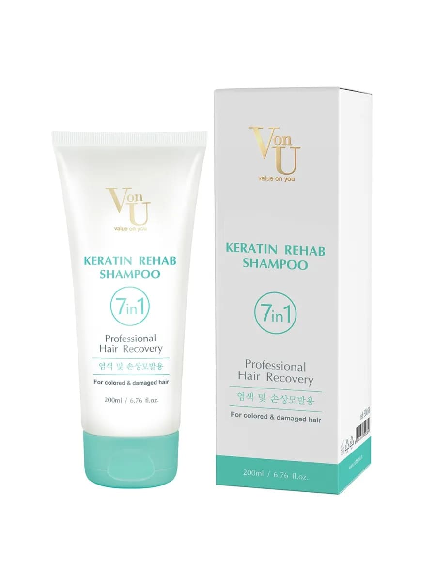 Von-U Шампунь для волос с кератином Keratin Rehab 200 мл