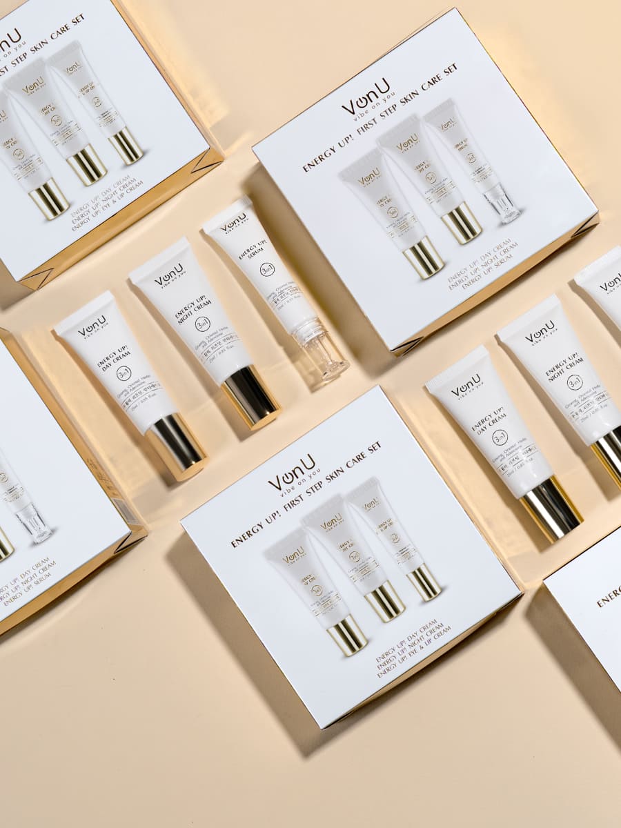 Von-U ENERGY UP! First step skin care set (Day Cream 25m + Night Cream 25ml + Serum 15ml)