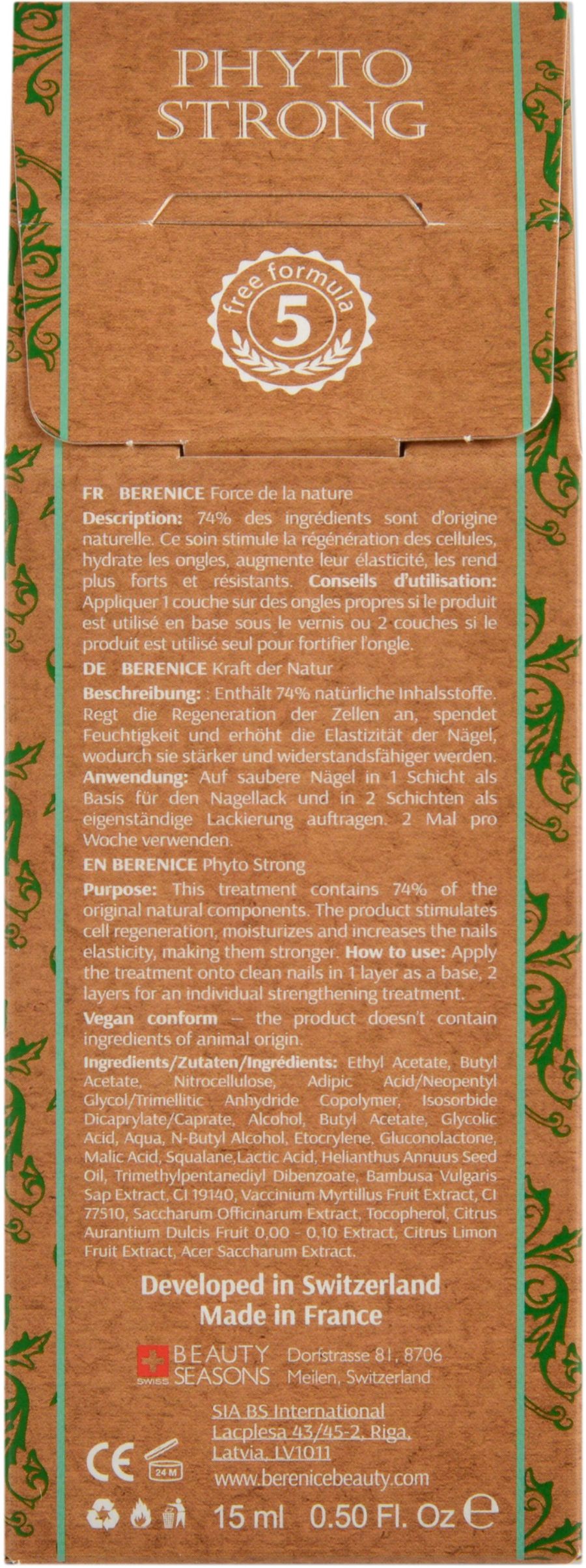 BERENICE  Регенерирующее средство для ногтей "Сила природы" Nail Care «Phyto Strong»