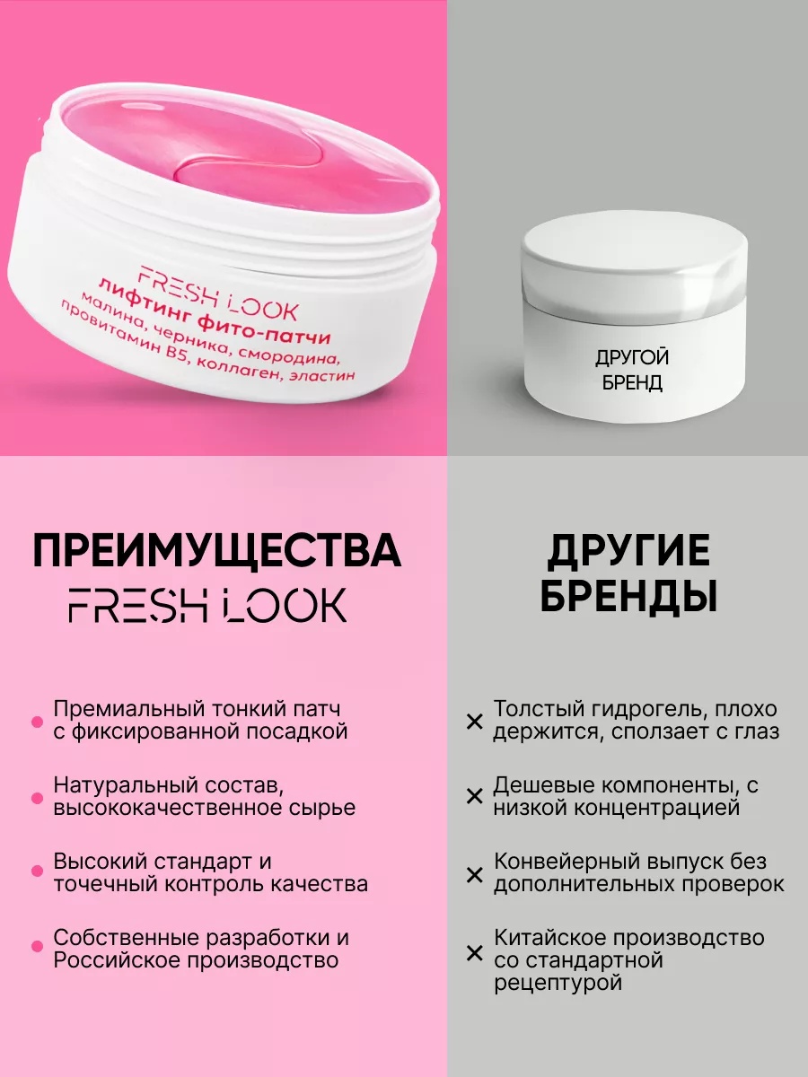 FRESH LOOK BERRY BOOST PHYTO PATCHES Лифтинг фито-патчи 80 шт