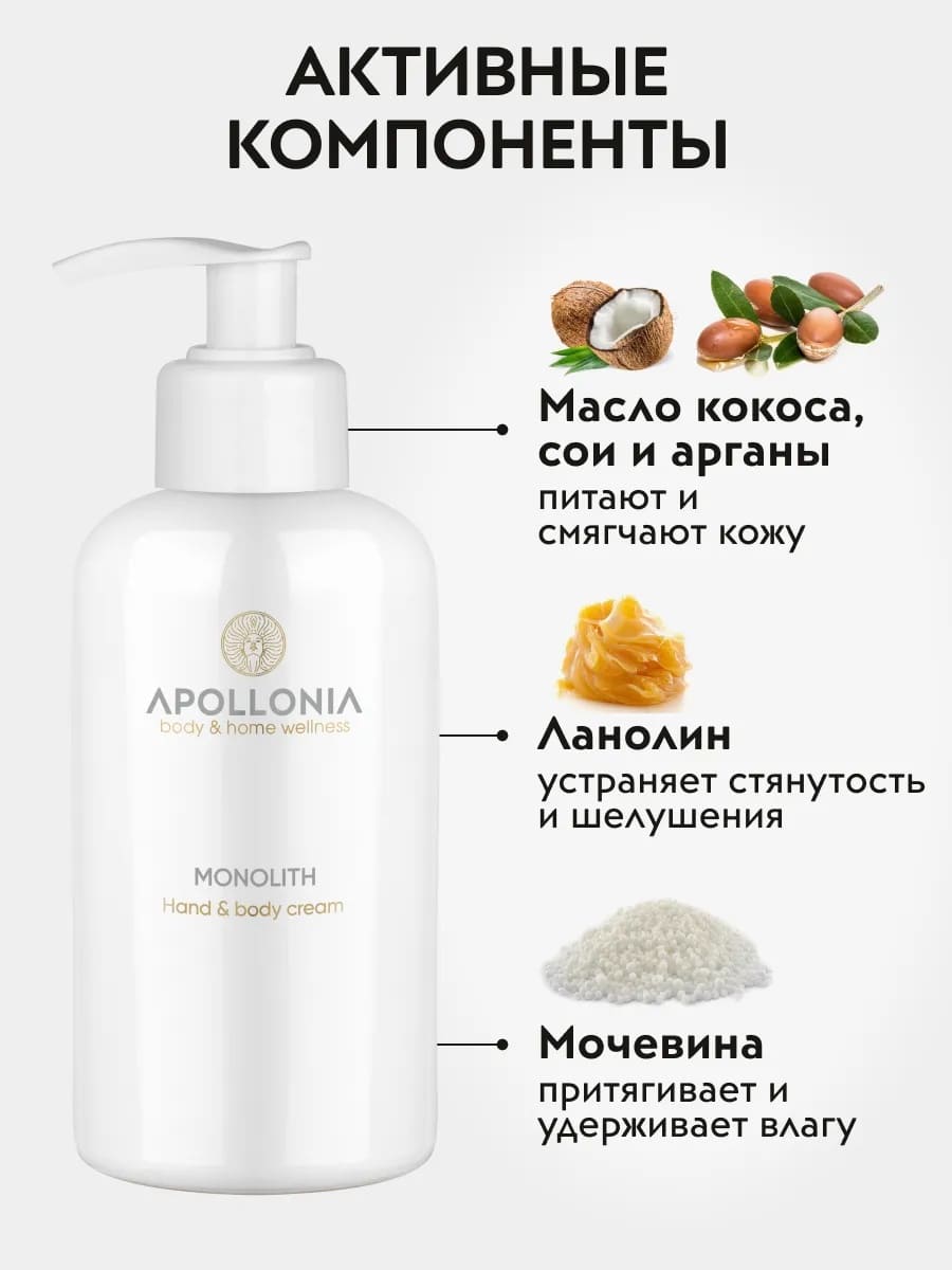 APOLLONIA MONOLITH Hand & body cream Крем для рук и тела 300 мл