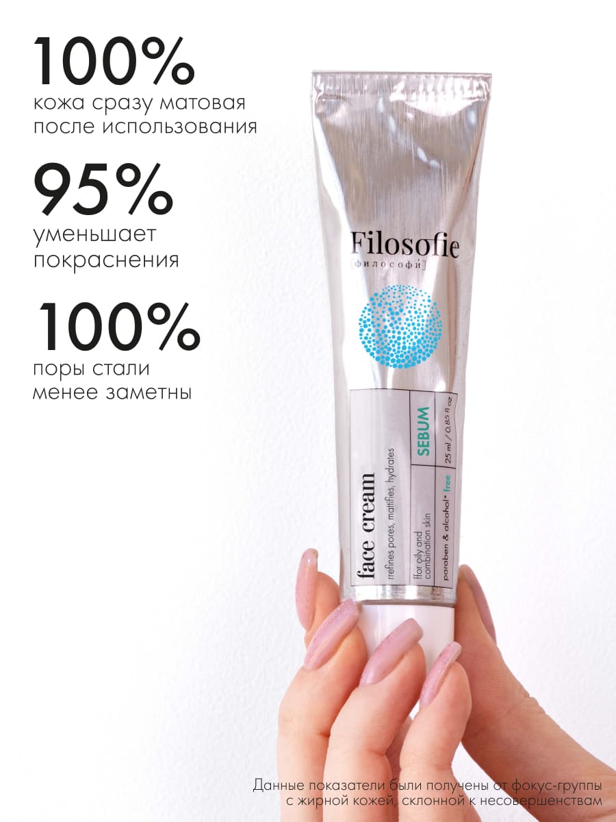 FILOSOFIE Sebum face cream Крем для лица против несовершенств для жирной и комбинированной кожи 25мл