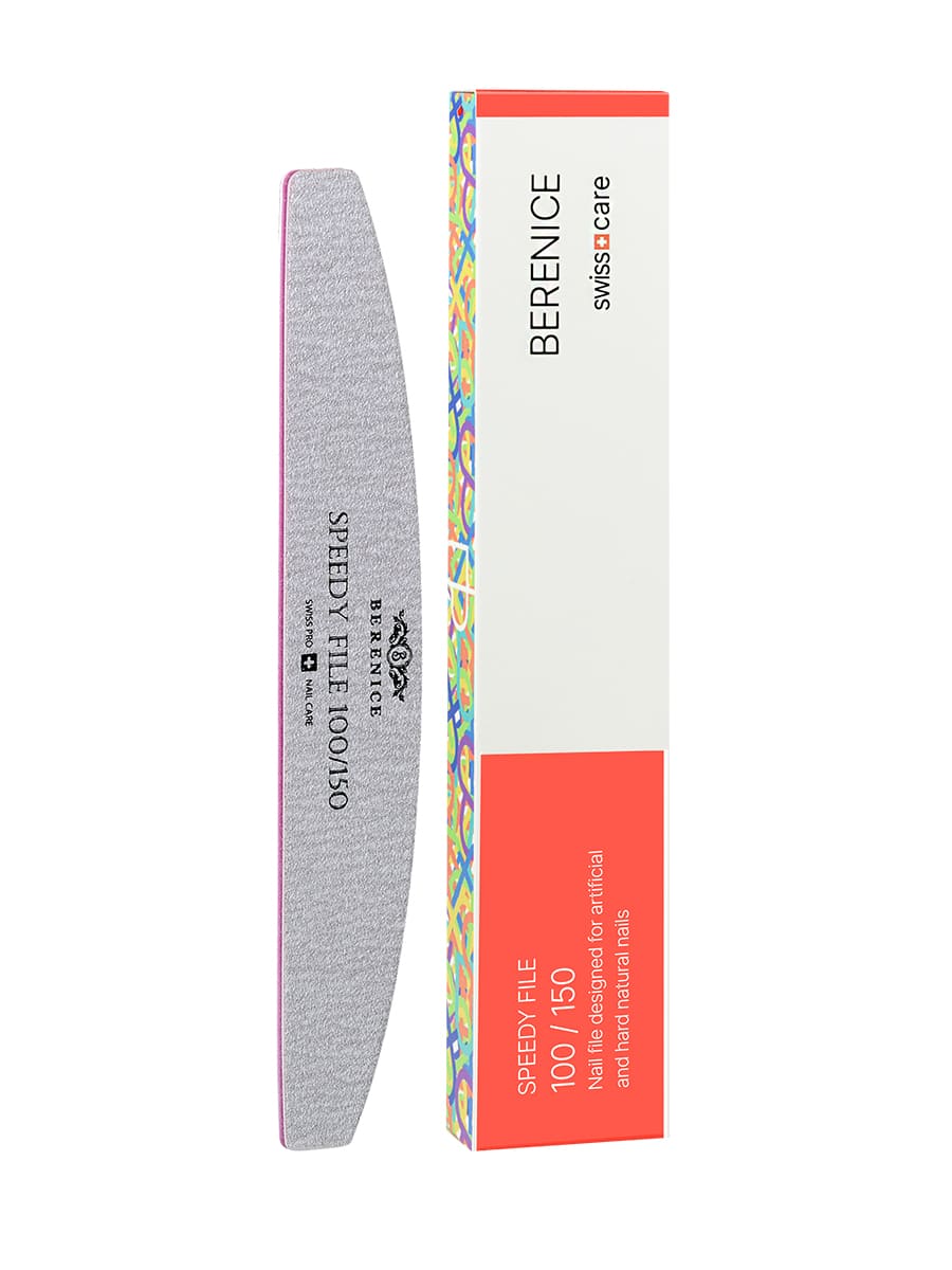 BERENICE Пилка для ногтей полумесяц Зебра Speedy File 100*150