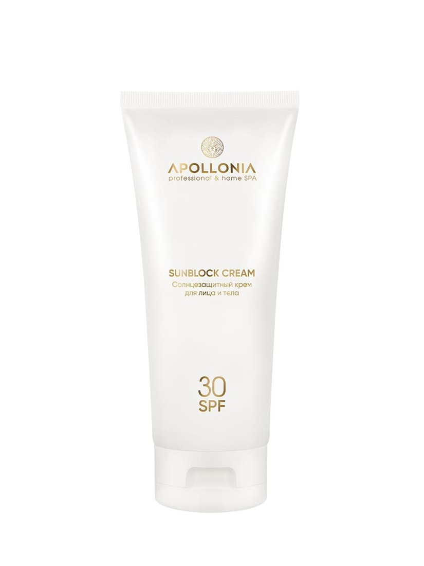 APOLLONIA SUNBLOCK CREAM Солнцезащитный крем для лица и тела SPF 30 200ml