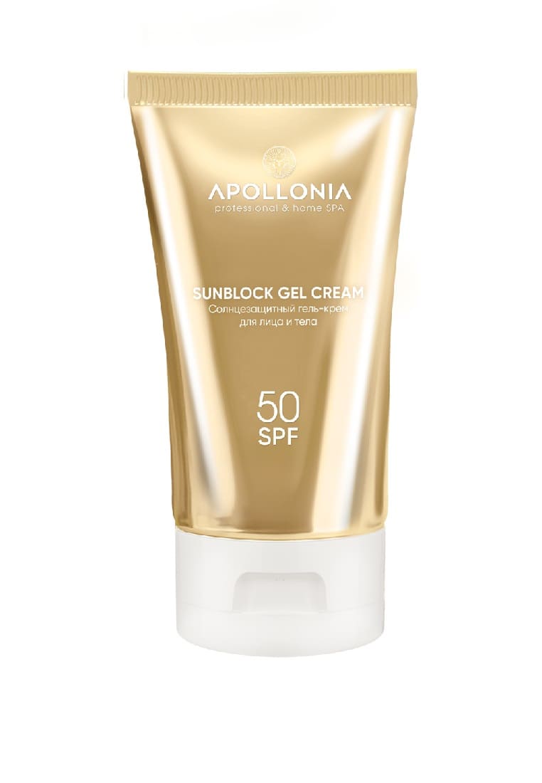APOLLONIA SUNBLOCK GEL CREAM Солнцезащитный гель-крем для лица и тела SPF 50 50ml