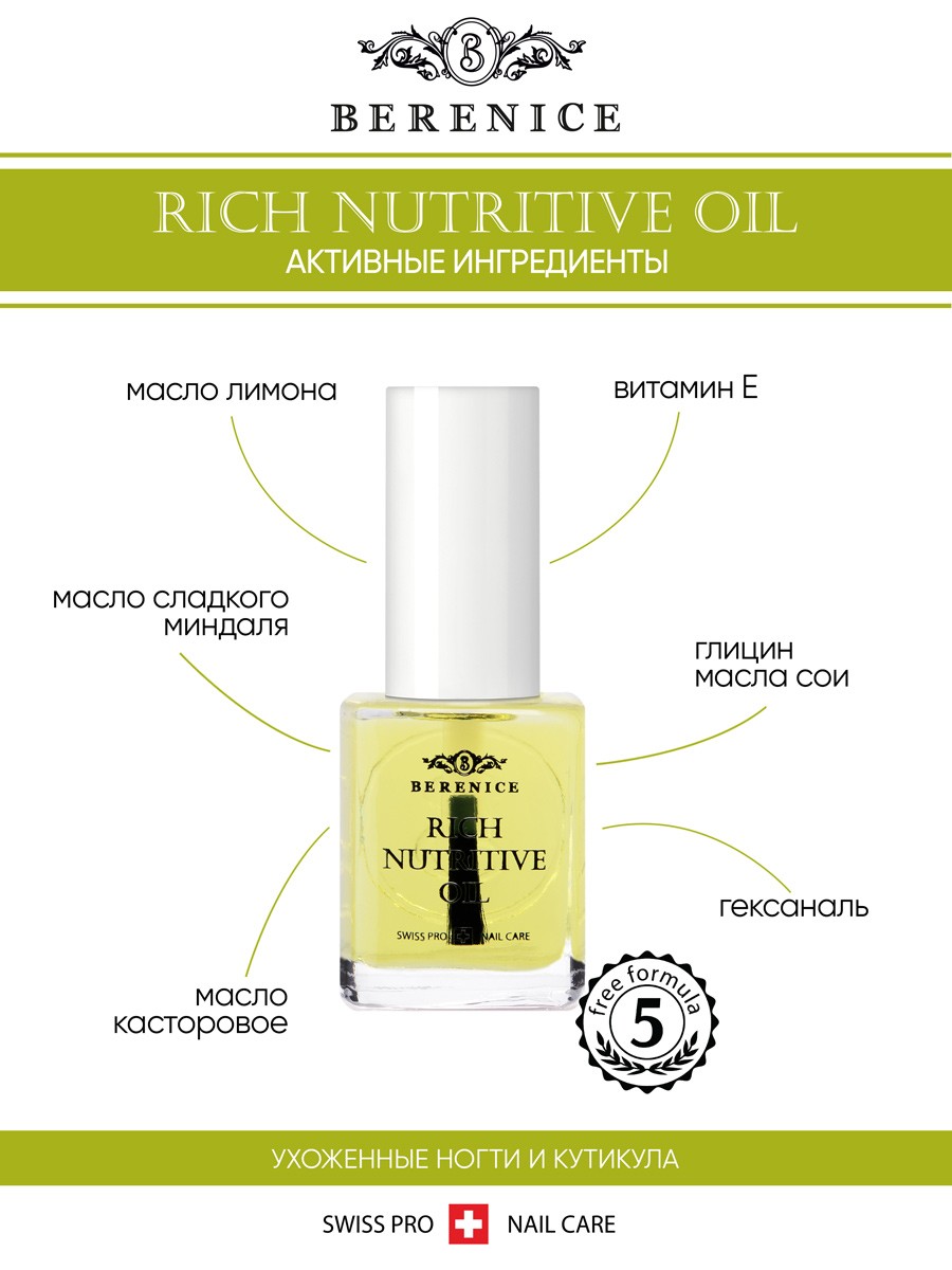 BERENICE Масло для ногтей и кутикулы «Питание и увлажнение» "Rich nutritive oil"