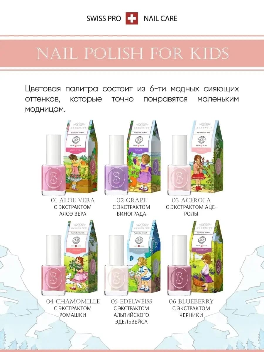 Лак для ногтей детский на водной основе Little Berenice 03 Acerola